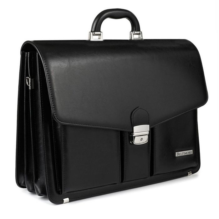 BELTIMORE torba skórzana eko teczka aktówka neseser V034 czarna