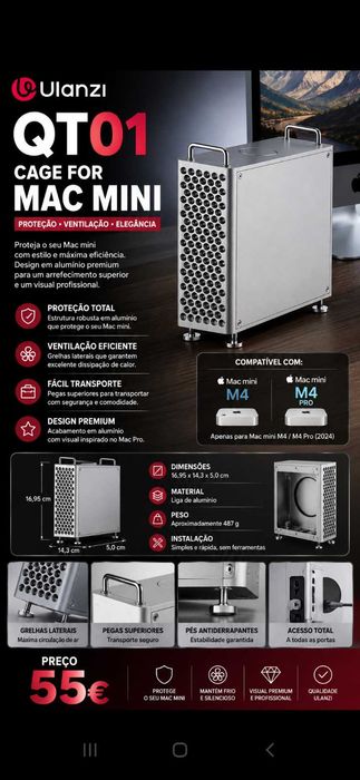 Caixa proteção Mac mini. Oportunidade