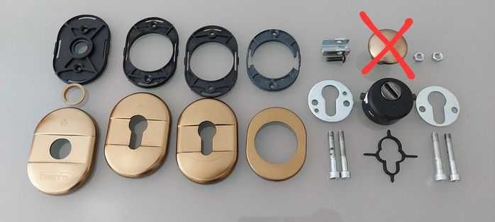 Espelho, escudo e fixador para porta segurança Dierre