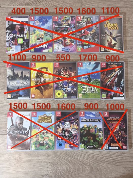 Nintendo Switch картриджі