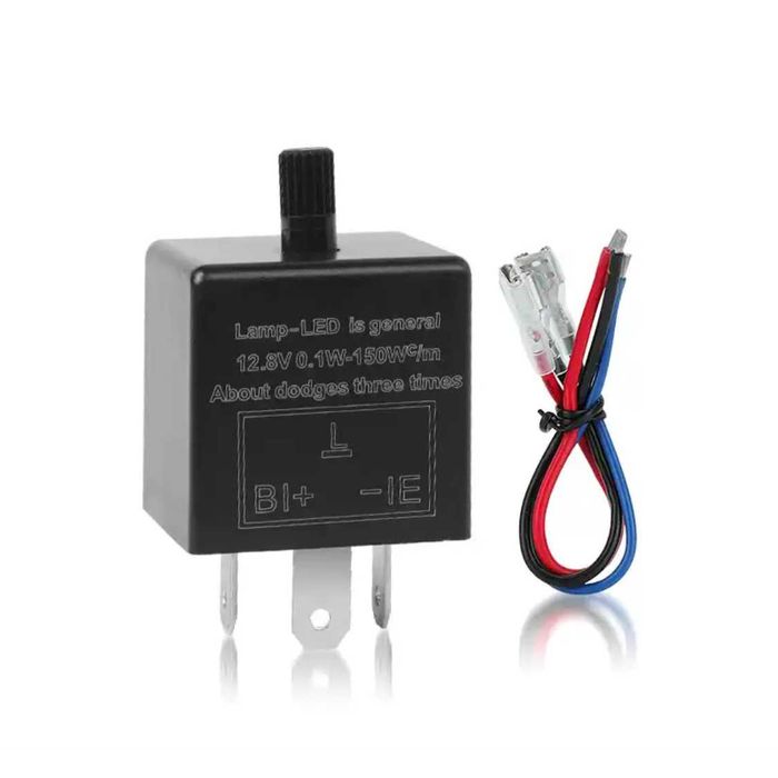 Relé Piscas LED 12V Moto 3 Pinos Ajustável Universal