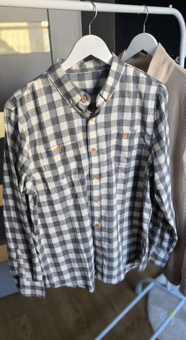 Nowa ciepła koszula męska w kratę flanela drwal vintage bawełna  M