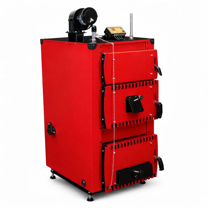 Kocioł Piec na drewno chrust i węgiel 27 kw do 240 m2 Ster+Dmuchawa