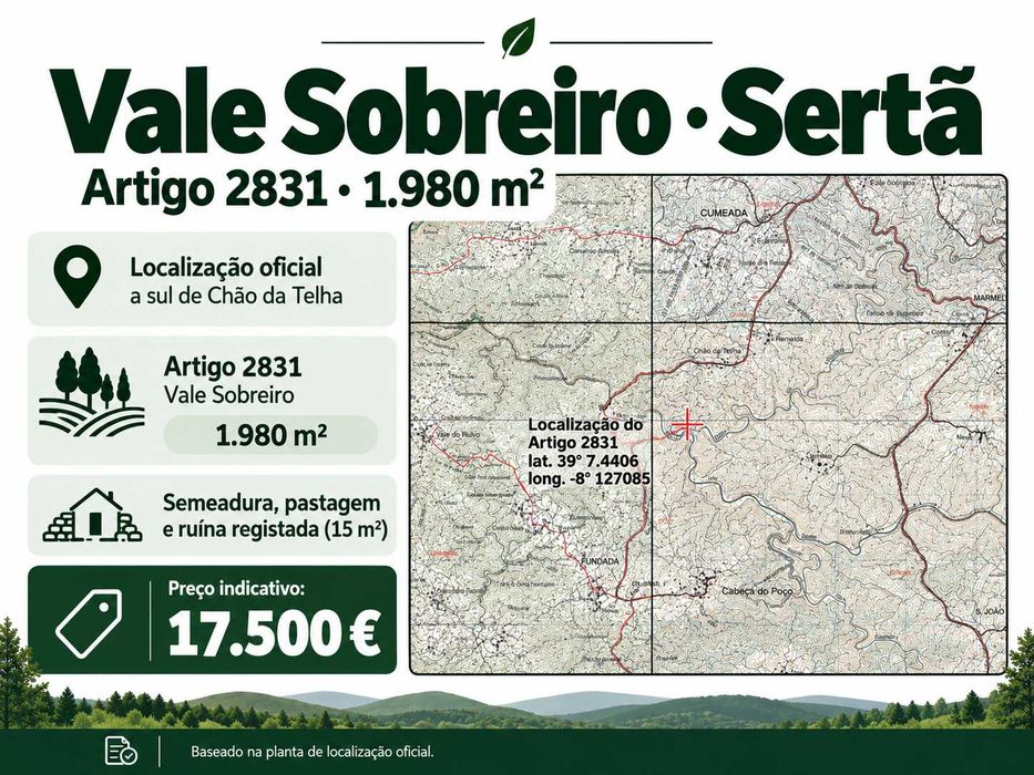 4 terrenos na Sertã - 10.460 m² + ruína registada