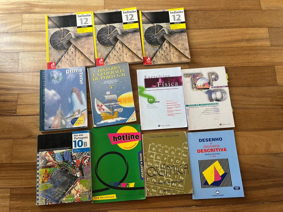 Lote 70 livros escolares antigos física geografia  (livro escolar)