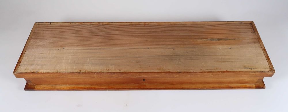 Caixa grande retangular antiga em madeira 49 cm