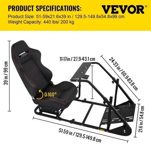 Simulador cockpit corrida Vevor RS6