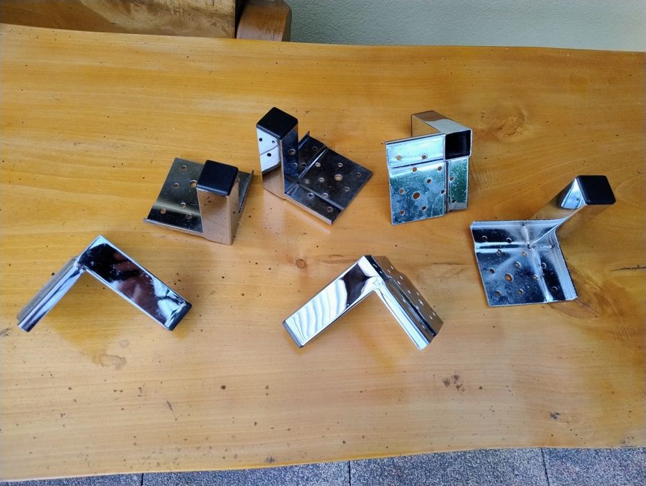 Nogi metalowe chrom do łóżka 6szt
