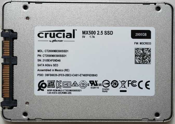 SSD Crucial MX500 2 tb