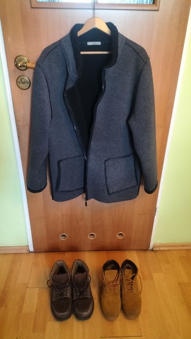 Zimowa kurtka z polaru+buty zamszowe