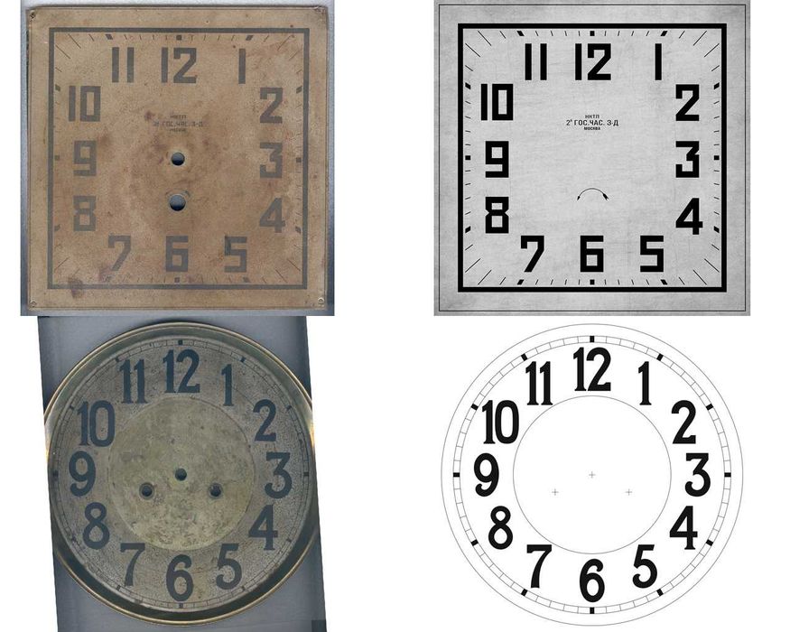 Циферблат настенных старинных часов - 1