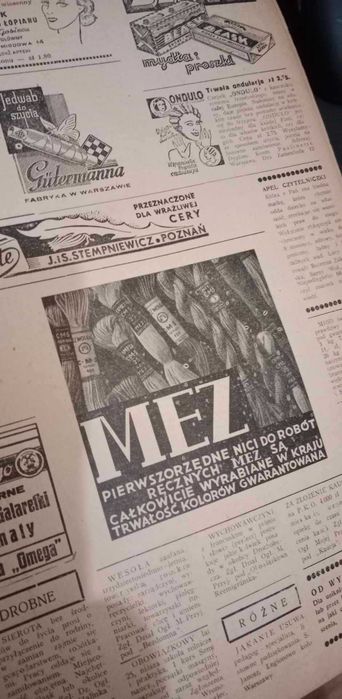 Przedwojenne nici MEZ COTON BRILLANT PERLE CMS z Łódzkiej Fabryki Nici