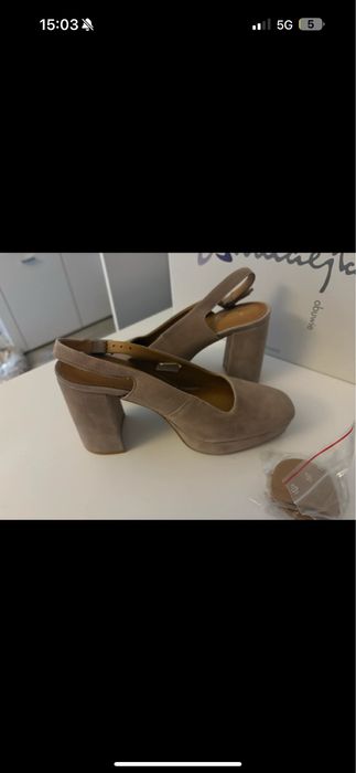 Sandały zamszowe na słupku Maciejka