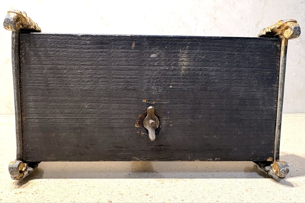 Rara antiga base de tinteiros vitoriana com suporte para relógio de bolso