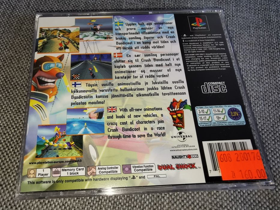 Crash Bandicoot 3 Warped PSX PS1 gra ANG (stan BDB)