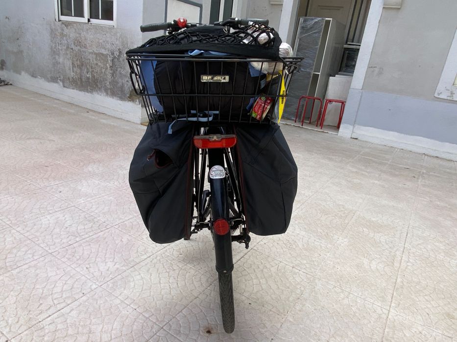 City and Touring Bike ready to ride with bags and basket