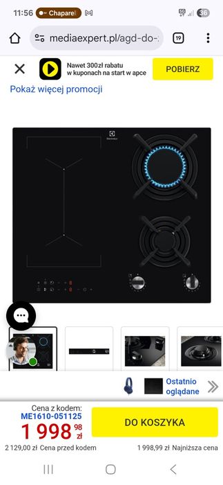 Płyta indukcja + gaz Electrolux