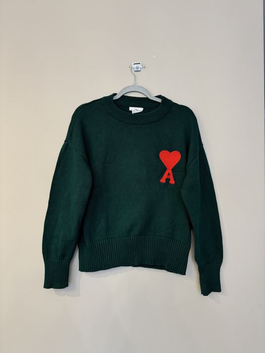 AMI Paris sweater green with heart