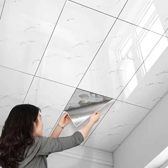 Самоклеюча вінілова біла плитка 3д Самоклеющиеся виниловые панелі 3d