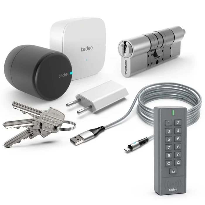 Używany Zamek GerdaTedee PRO + Bridge + Tedee Keypad PRO + wkładka