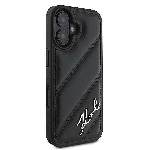 Etui Karl Lagerfeld Quilted Signature na iPhone 16 Plus - czarne