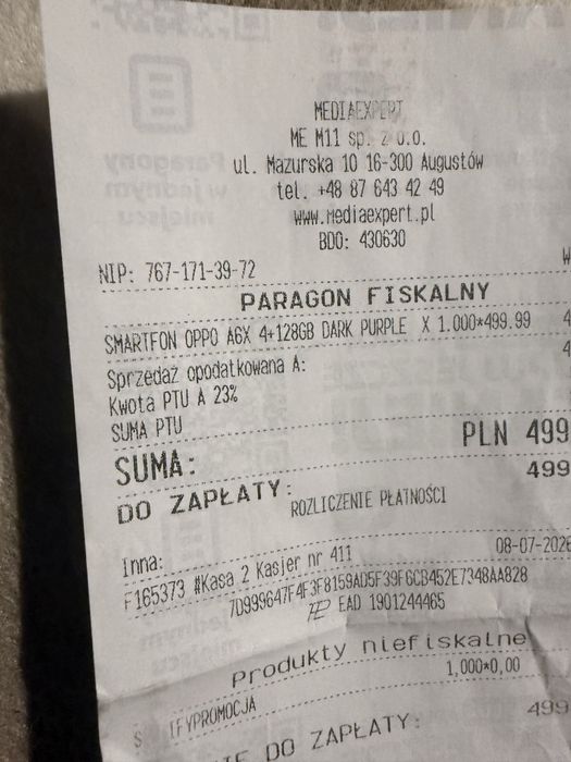Telefon nowy oppo A6X stan idealny