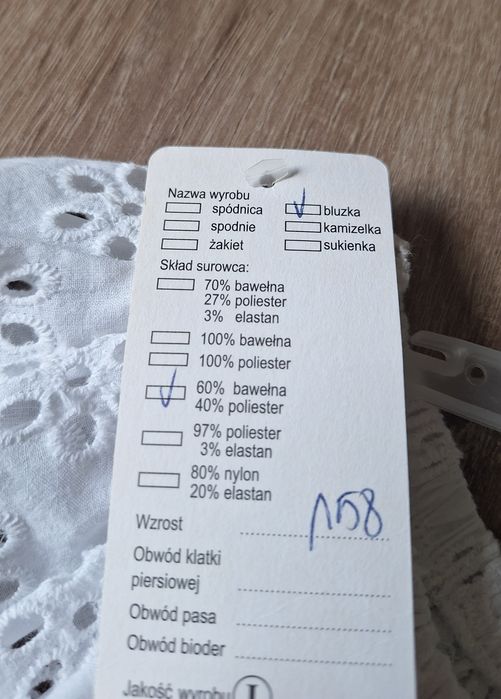 Bluzka biała batyst haft 152/158 firmy Rosantex
