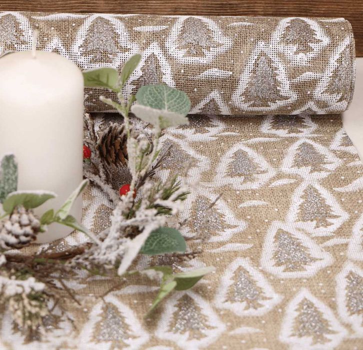 Juta świąteczna / do prezentów / jako bieżnik