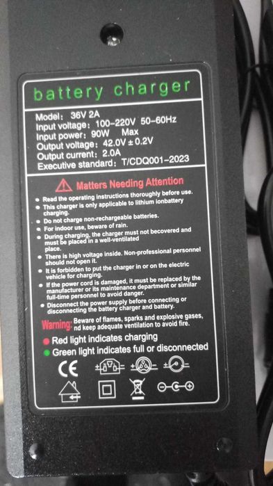 АКБ електровелосипеда 36В 13А/г в боксі + зарядне 2А з кулером