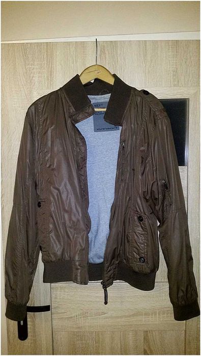 Przeciwdeszczowa Wiatrówka Jesienna KURTKA Męska Bawełna M 175 Brązowa