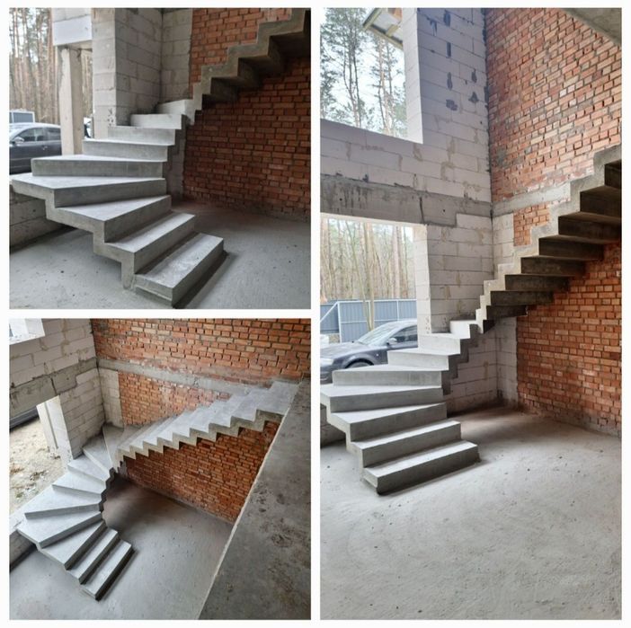 Бетонні сходи, бетонная лестница