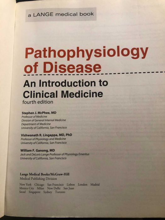 Pathophysiology of disease
