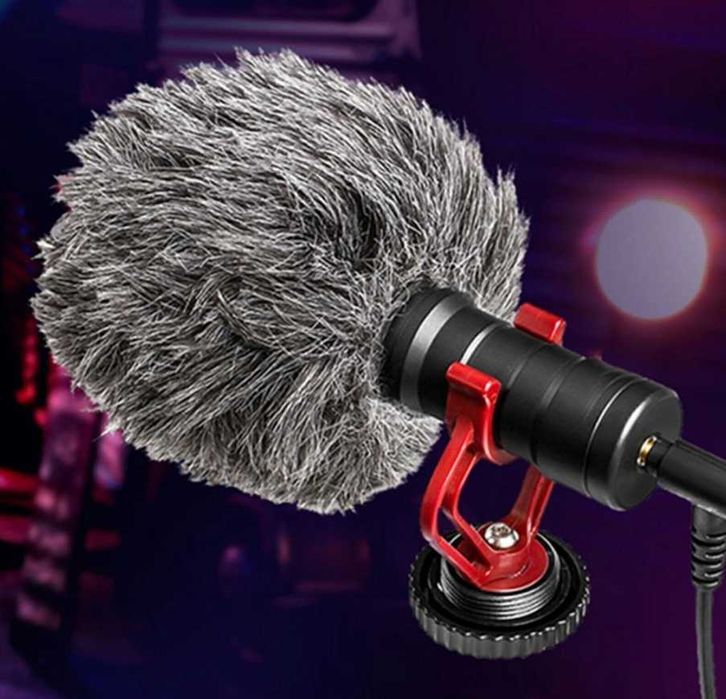 Меховая ветрозащита для микрофона RODE VideoMicro и BOYA MM1