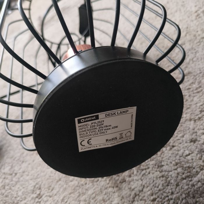 Lampa nocna,  platinet