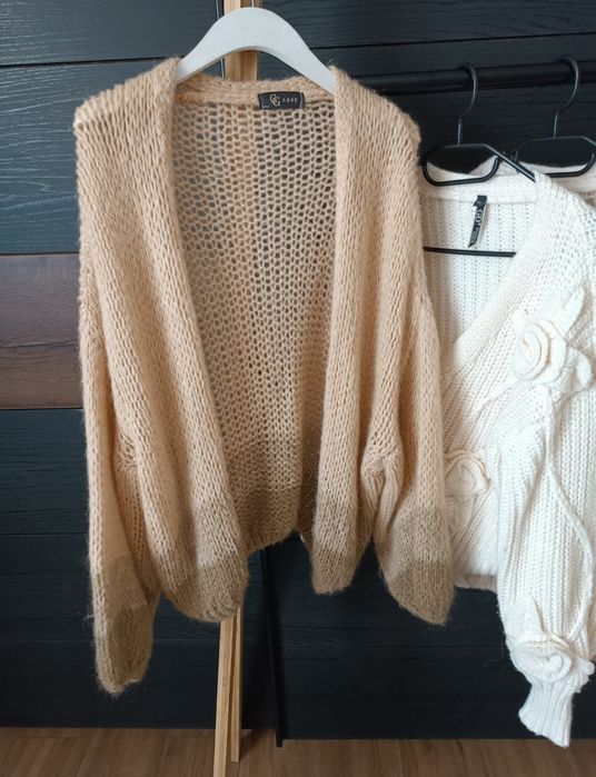 Sweter kardigan GG Luxe S/M/L moher Made in Italy