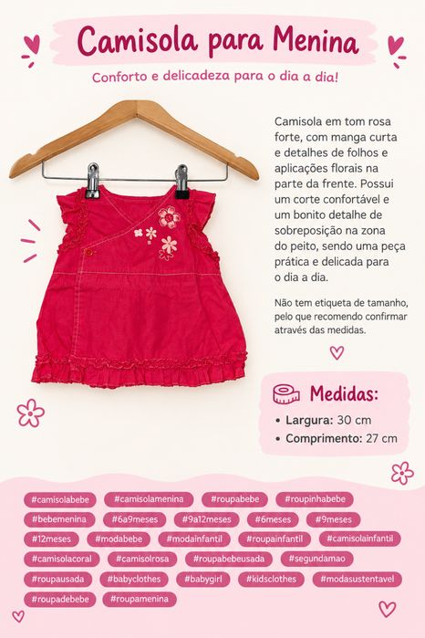 Camisola rosa para menina