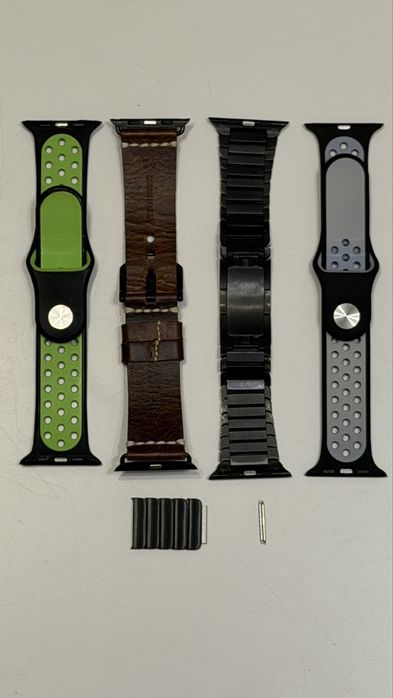 Paski do apple watch skorzany, metalowy, 2x silikonowe w bardzo dobrym stanie jak na zdjeciach