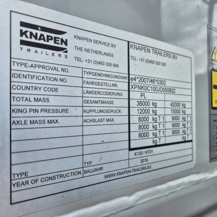 Knapen naczepa ruchoma podłoga super stan podłoga 8 mm