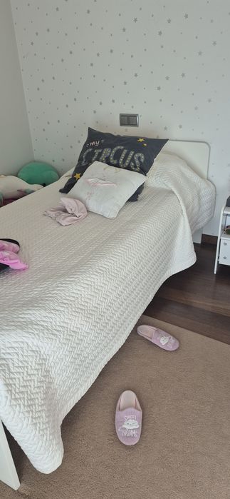 VIHALS Estrutura de cama, branco, 90x200 cm