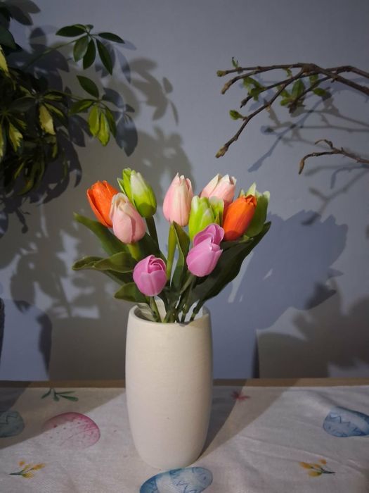 10 sztucznych kolorowych tulipanów