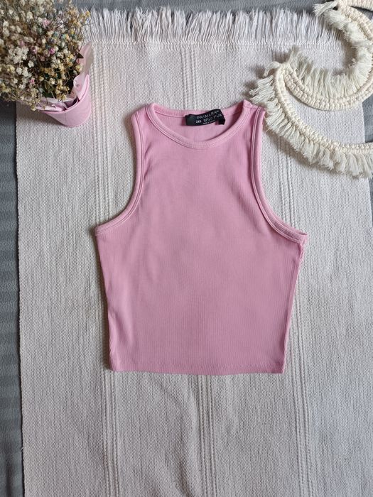 Топ в рубчик рожевий зелений primark