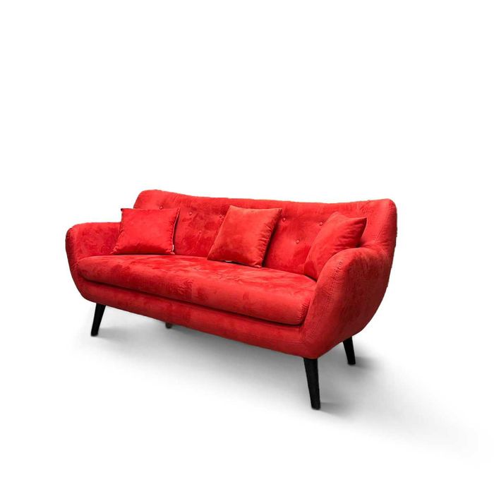 Nowoczesna czerwona sofa 3-osobowa