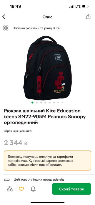 Рюкзак kite шкільний в ідеальному стані.