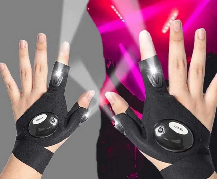 NOWE!!! RĘKAWICZKI LED świetlne Rękawice WARSZTATOWE wodoodporne