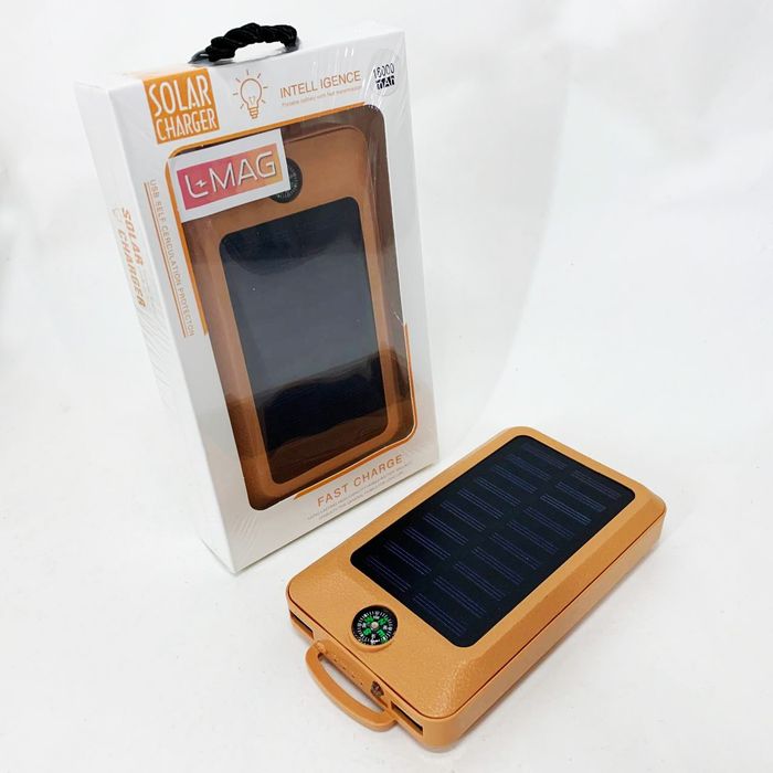 Power Bank Solar 18000 mAh мобільне зарядне з сонячною панеллю та лампою, Power Bank Charger
