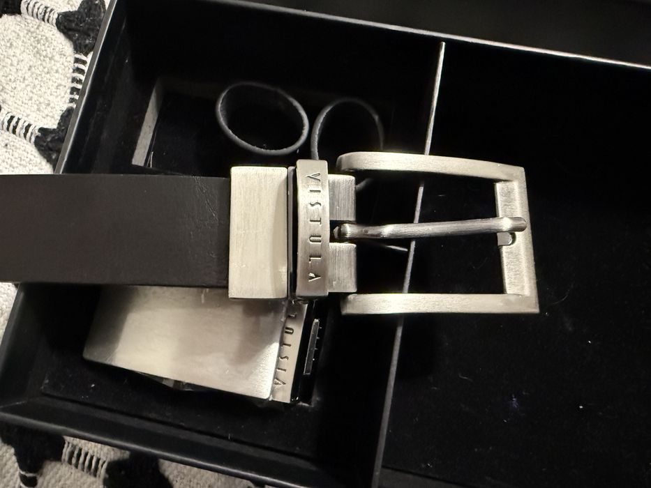 Pasek skórzany vistula czarny brązowy 100 cm