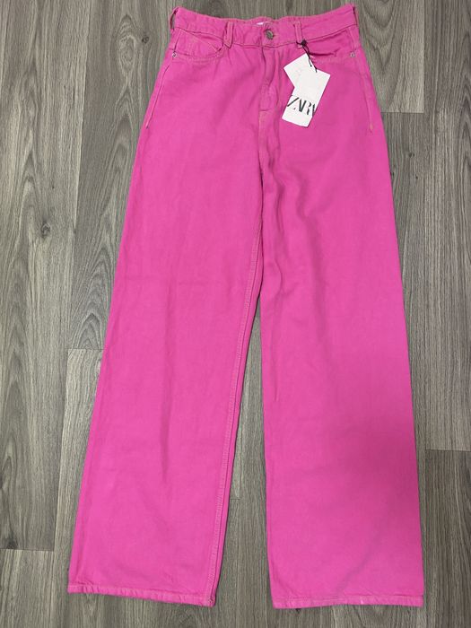 Розовые джинсы плаццо Zara