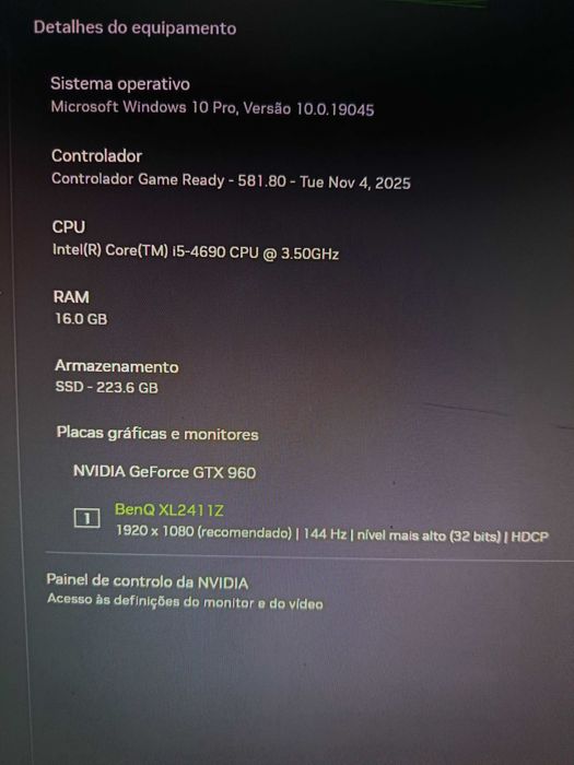 PC Gamer - i5 4690+ GTX 960 + 16GB RAM +Rato e Teclado RGB