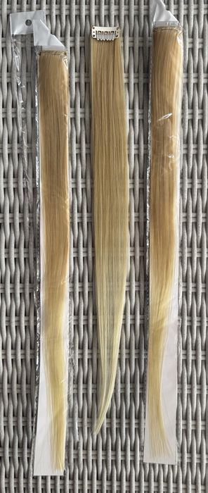 Odcienie blondu ombre pasemka clip in