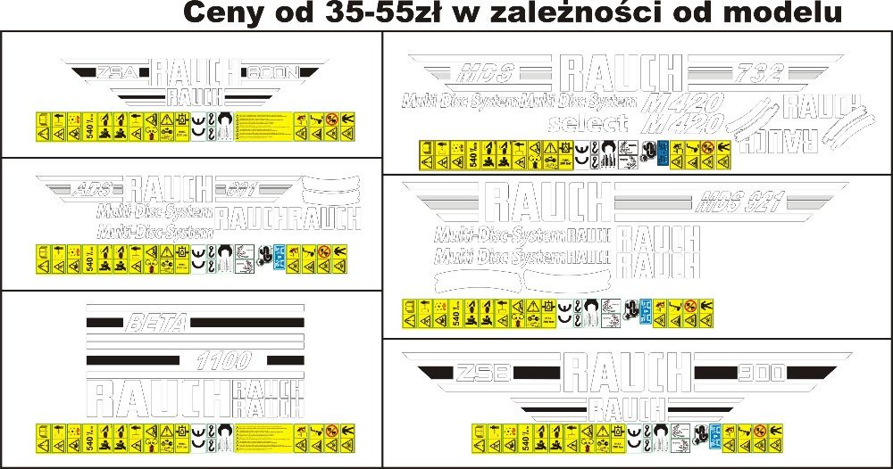 Naklejki rozsiewacz Amazone Rauch Kuhn Sulky